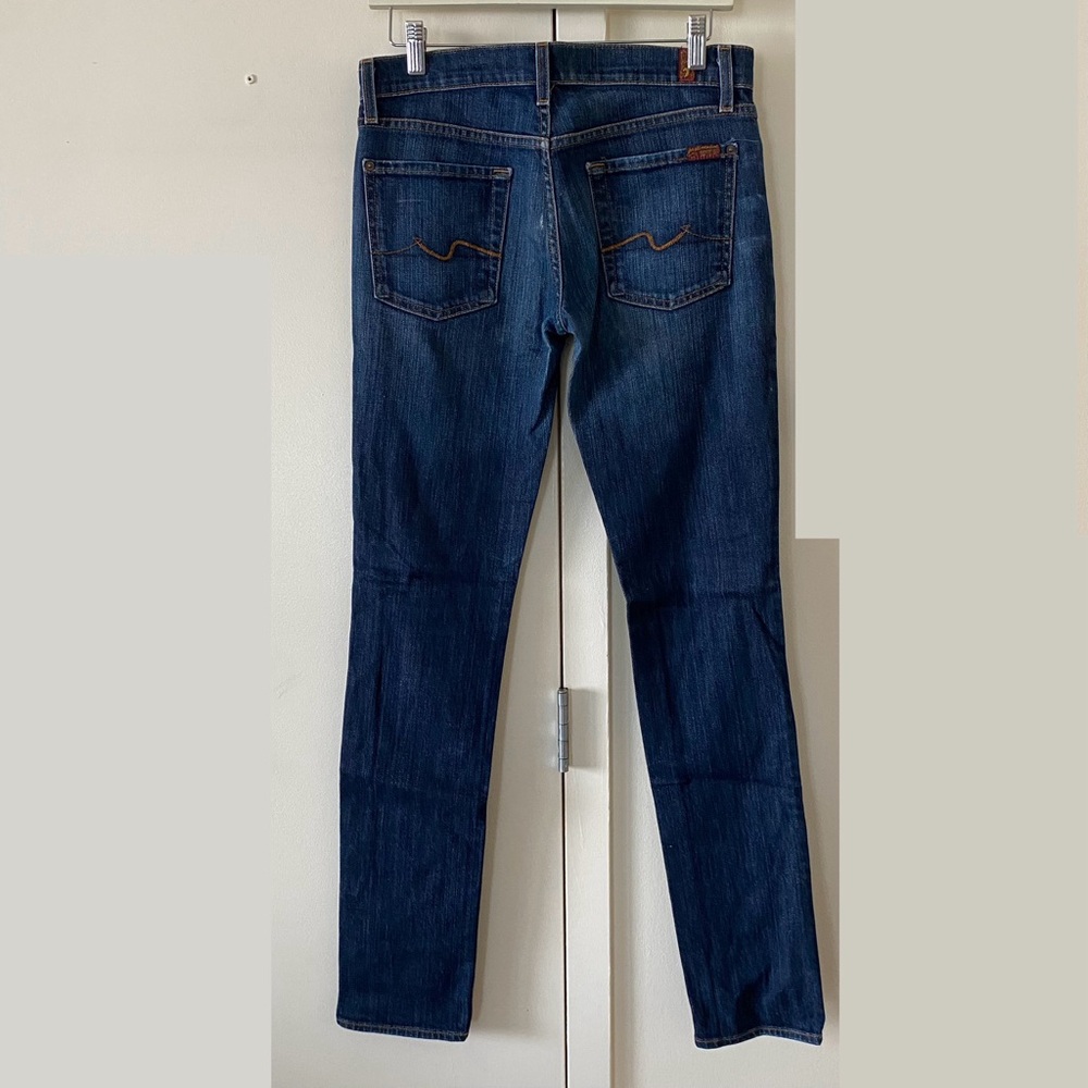 7 For All Mankind Deep Blue Skinny Jeans Size 27